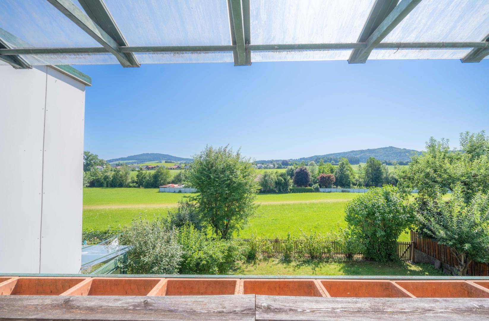 Ausblick Balkon Wohnbereich