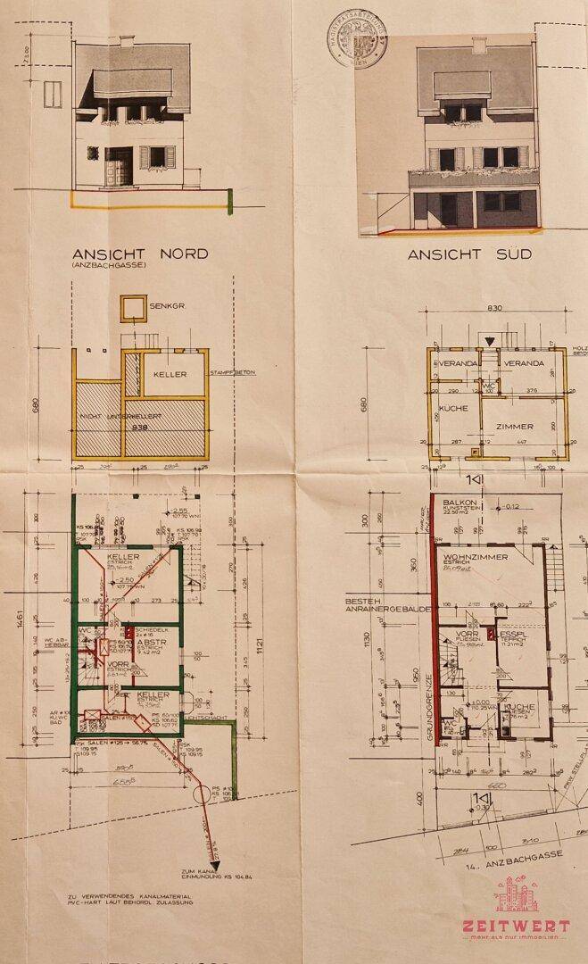 Grundriss und Ansicht