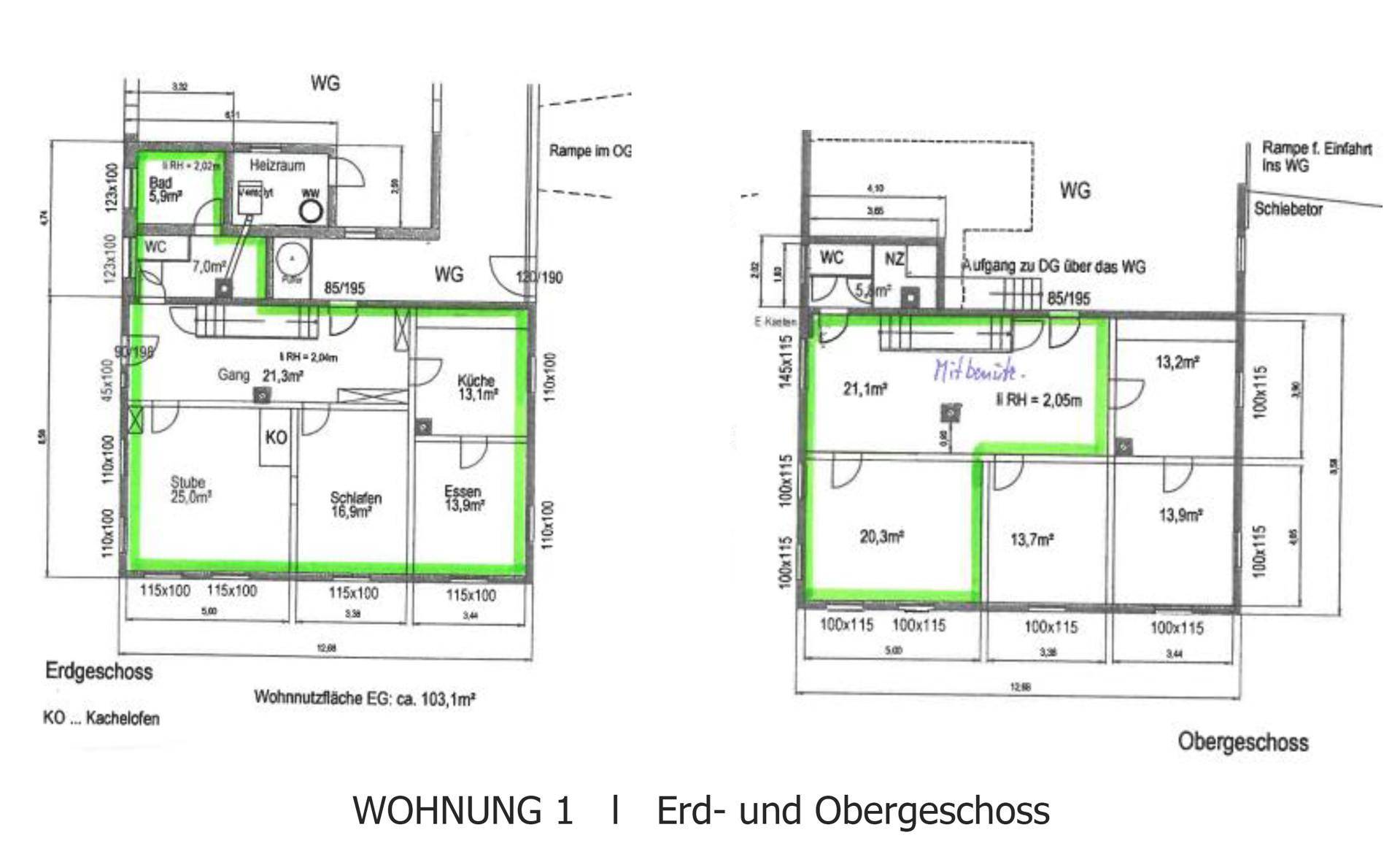 Grundriss Wohnung 1