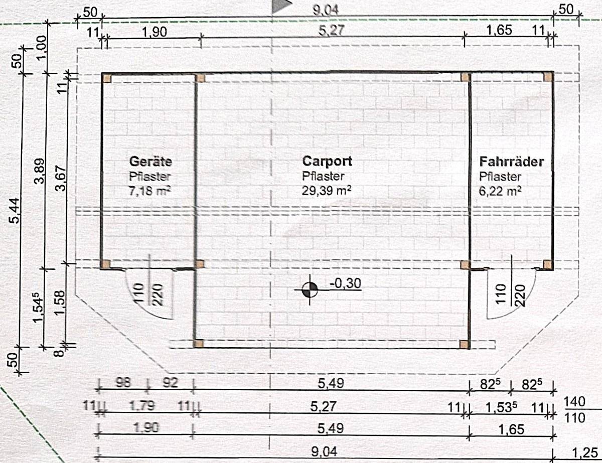 Carport und Schuppen