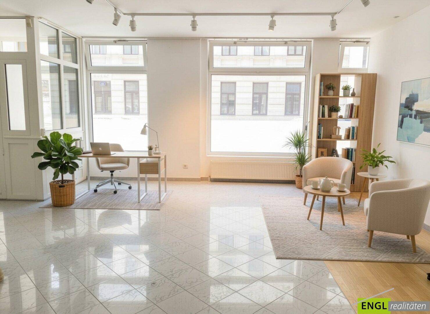 Perfekte Geschäftsadresse! Ordination, Praxis, Geschäftslokal, Büro, Therapie- und Fitness Studio, 55 m² Wohnbüro und 2 TG Plätze - Ansicht 2