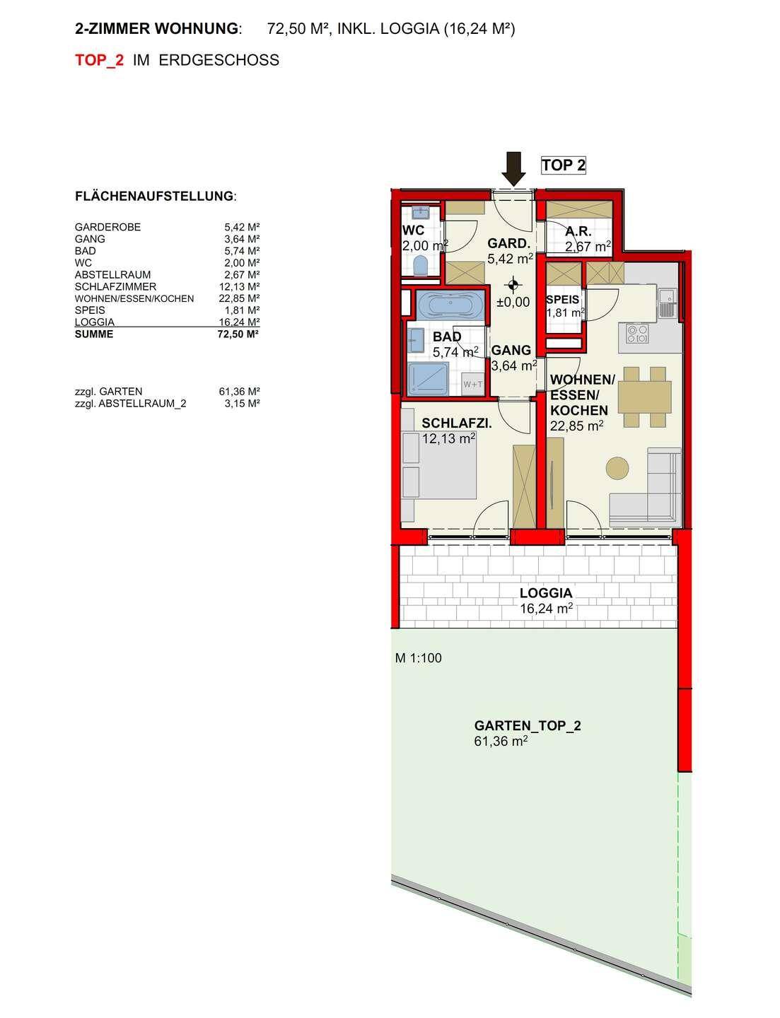 Grundriss - TOP 2