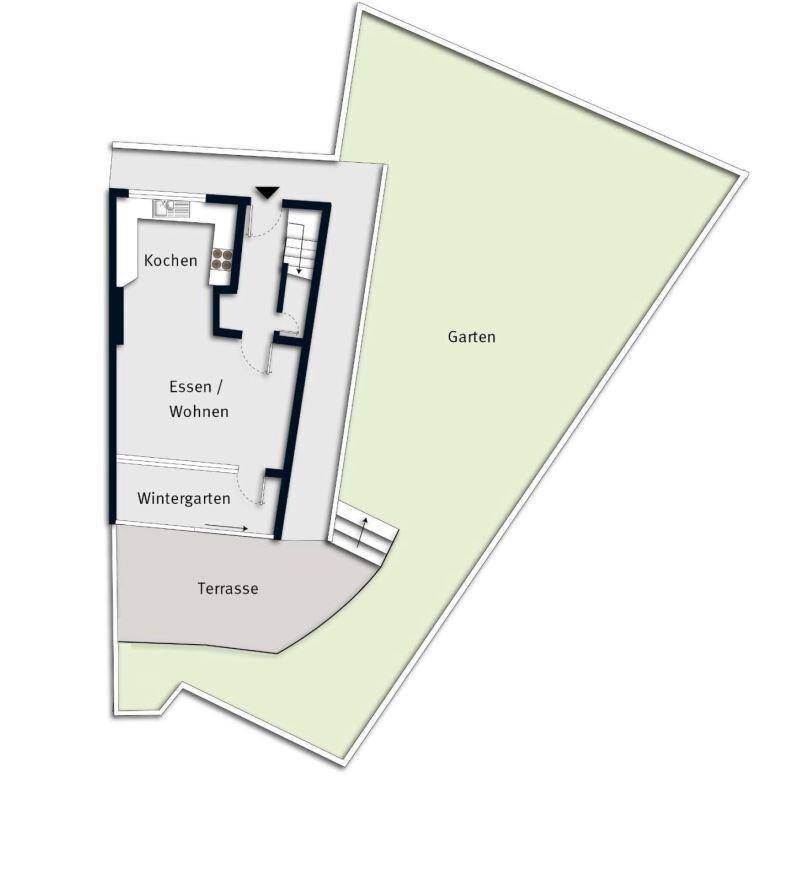 Grundriss und Garten
