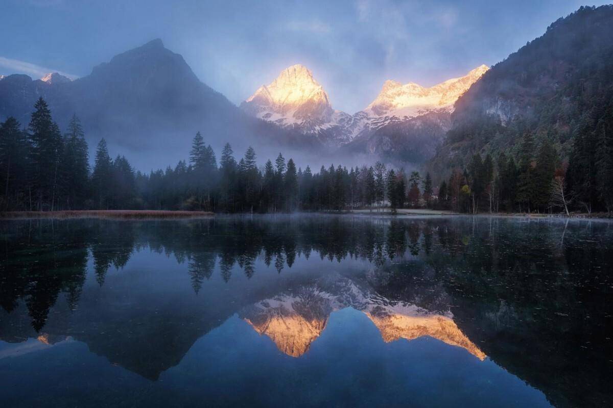 Schiederweiher Bergglühen