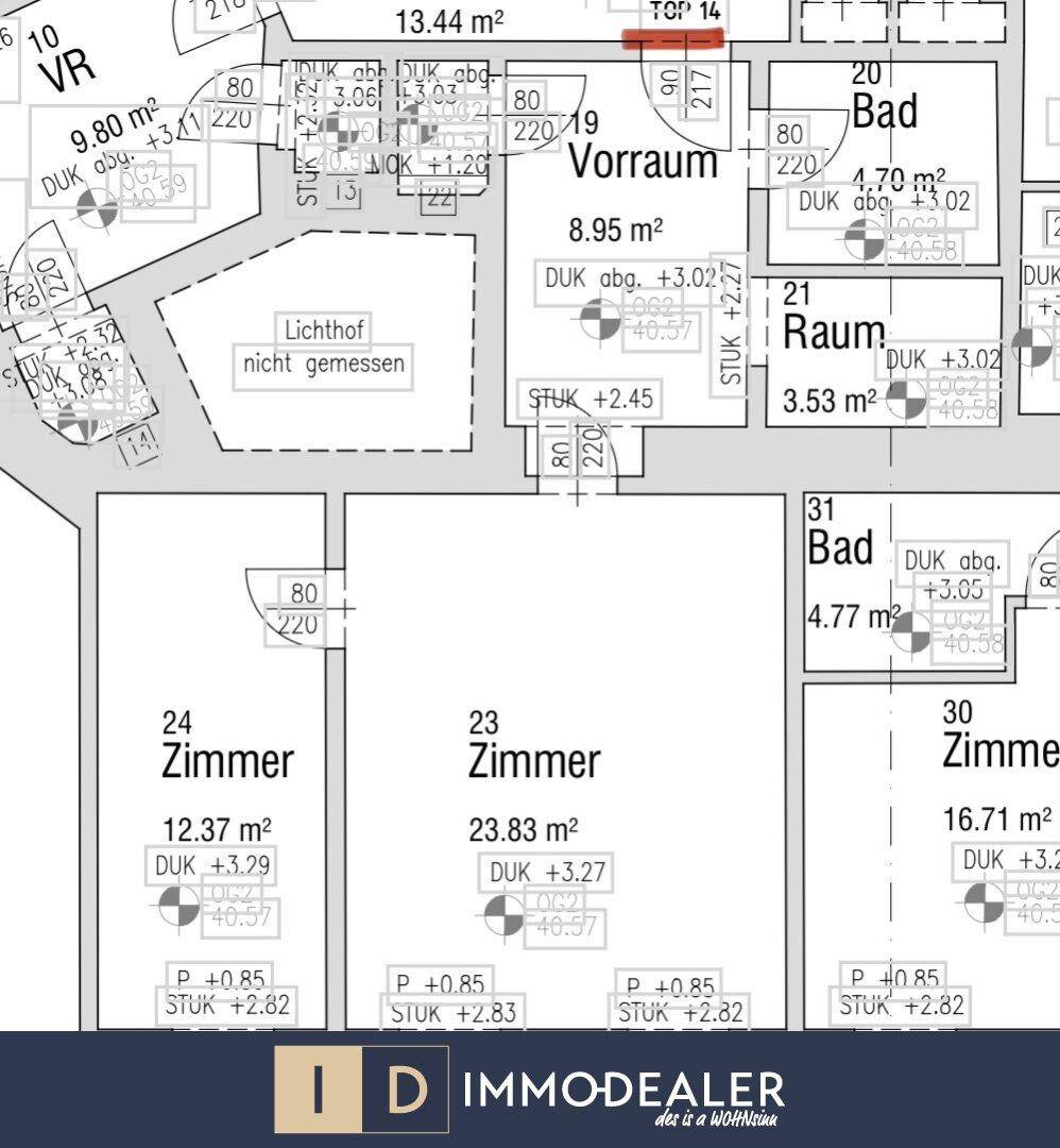 Detaillierter Grundriss der Wohnung mit Raumaufteilung und Flächenangaben.