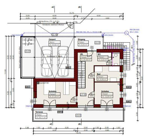 Grundriss Haus B - Obergeschoss