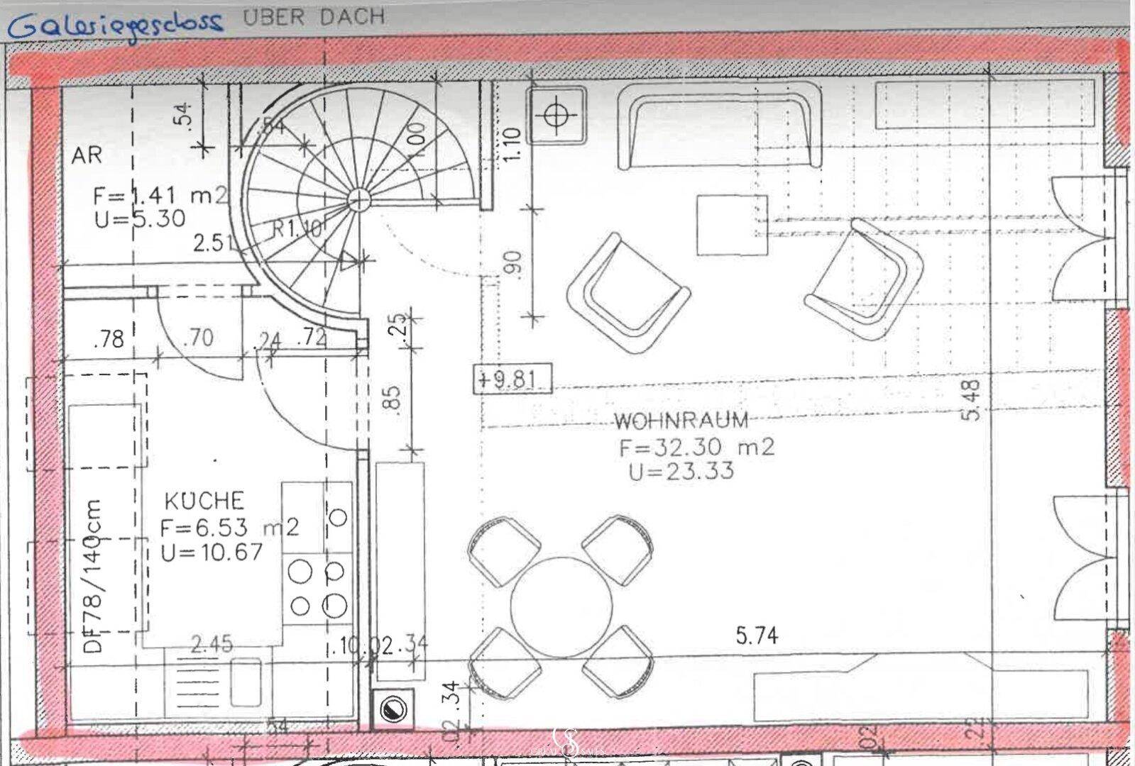 Plan Galeriegeschoss (Ebene 2)