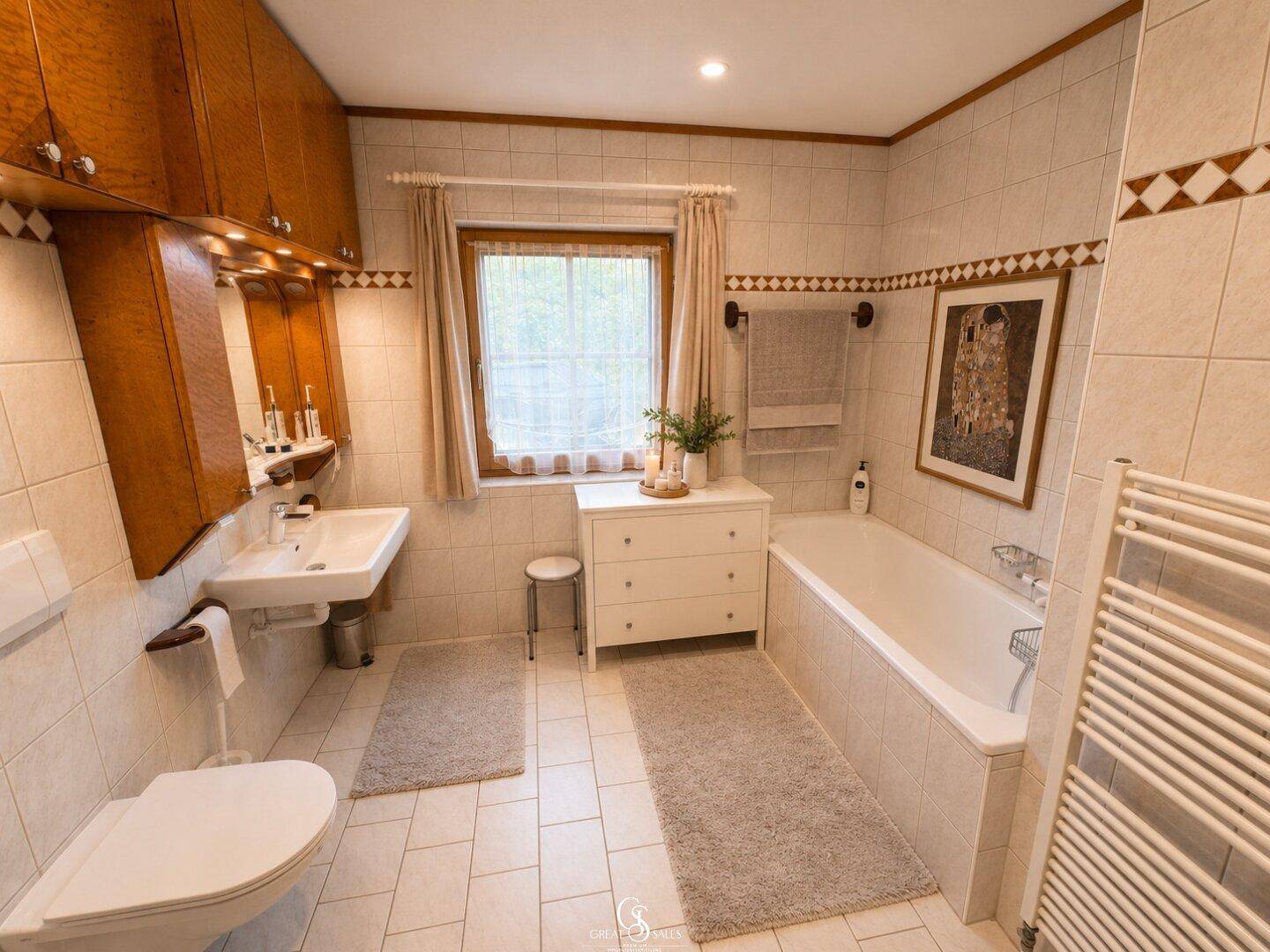 Badezimmer-1 (Erdgeschoss) - mit extra großer, barrierefreier Dusche (rollstuhlgerecht)