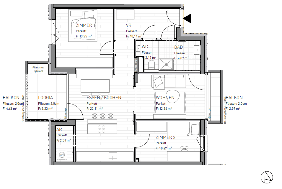 3 - Zimmer Wohnung mit intelligenter Raumaufteilung - HeimatGlück – pohled 2