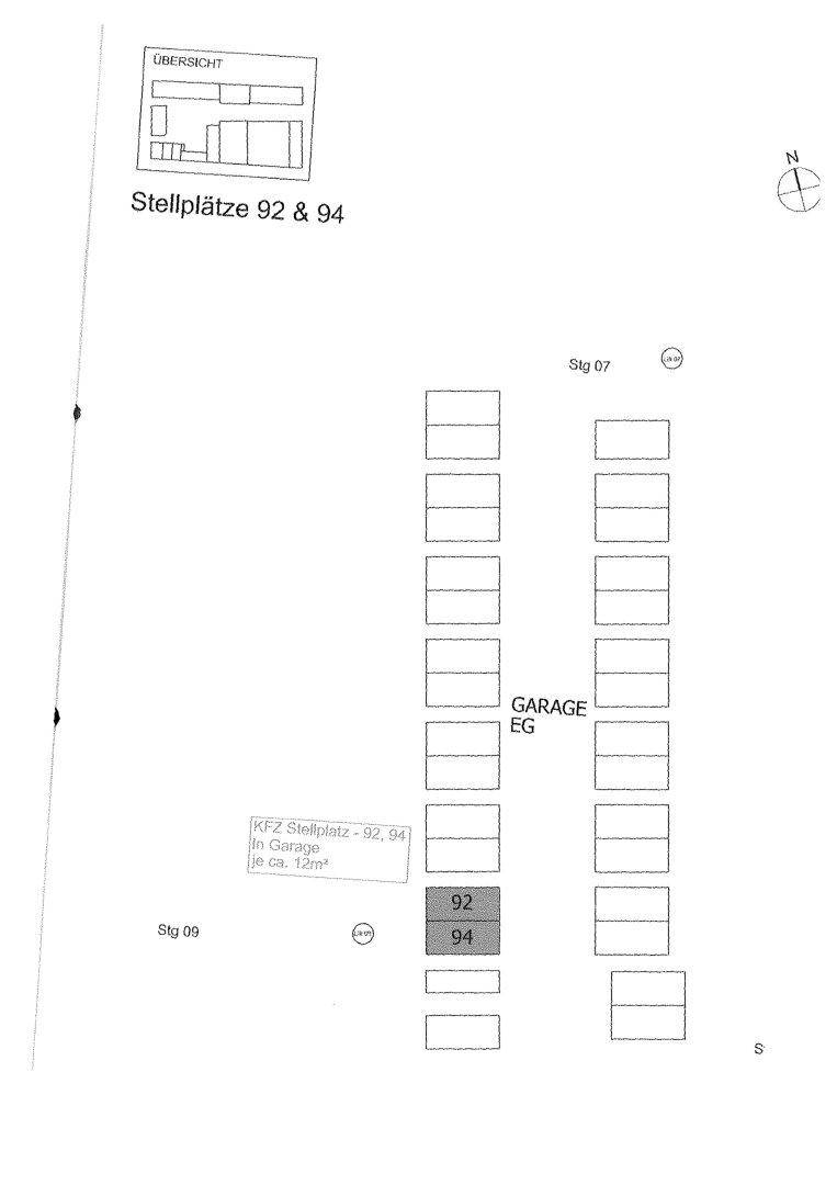 Garagenplan - Stellplätze