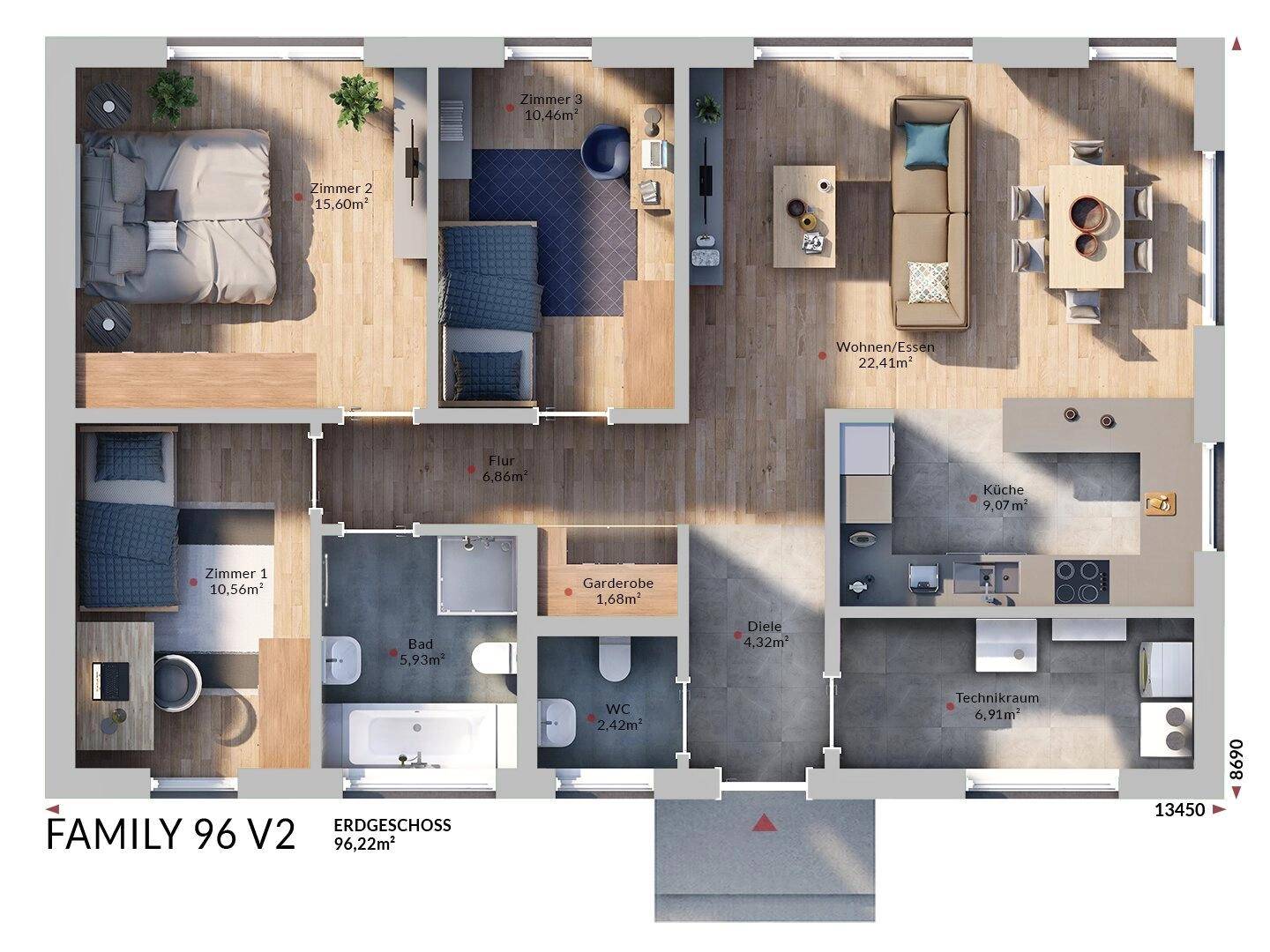 DAN-WOOD-HOUSE Family 96 Plan 2