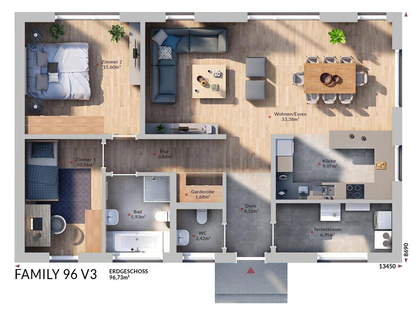 DAN-WOOD-HOUSE Family 96 Plan 3