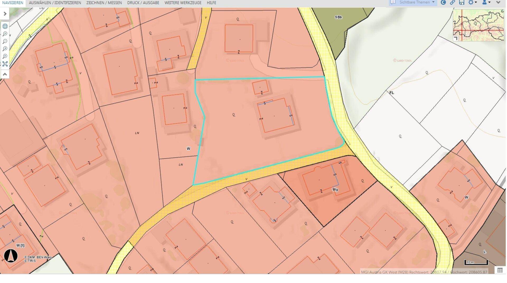 Gesamtfläche ca. 2.224 qm inkl. Haus das zum Verkauf steht - in Bestlage