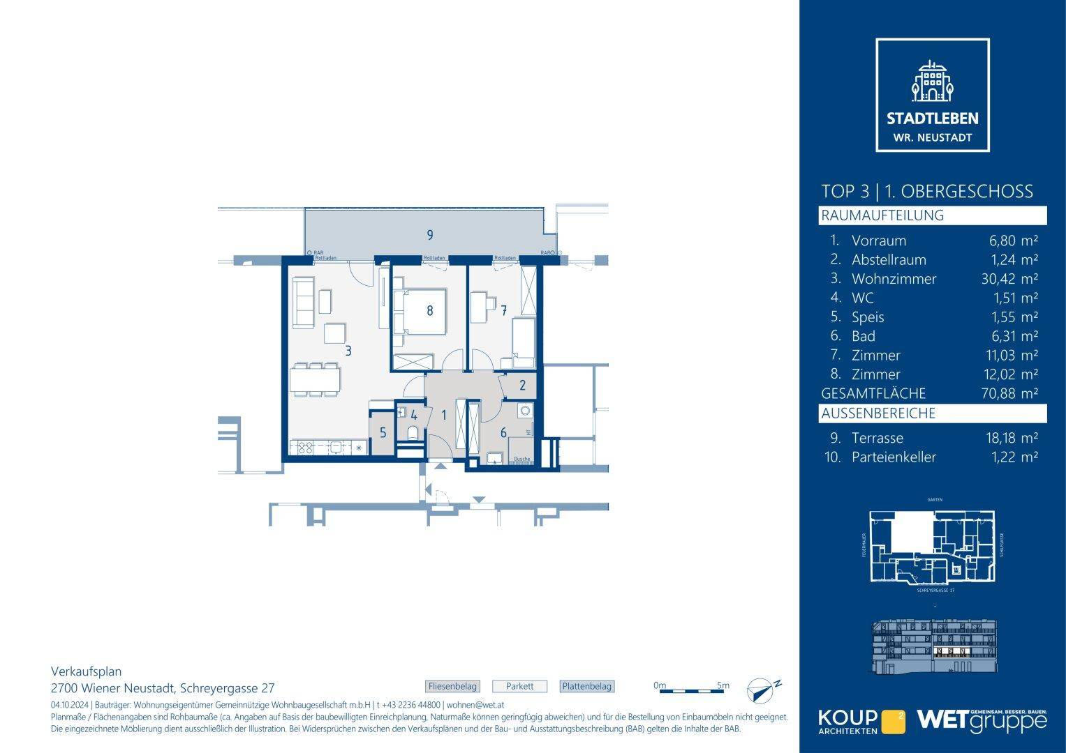 Grundriss des 1. Obergeschosses mit offener Raumaufteilung und großzügigem Terrassenbereich.