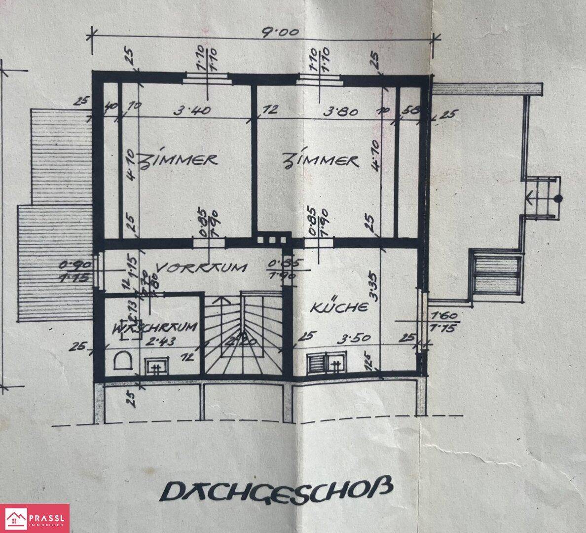 Grundriss unmaßstäblich vergrößert