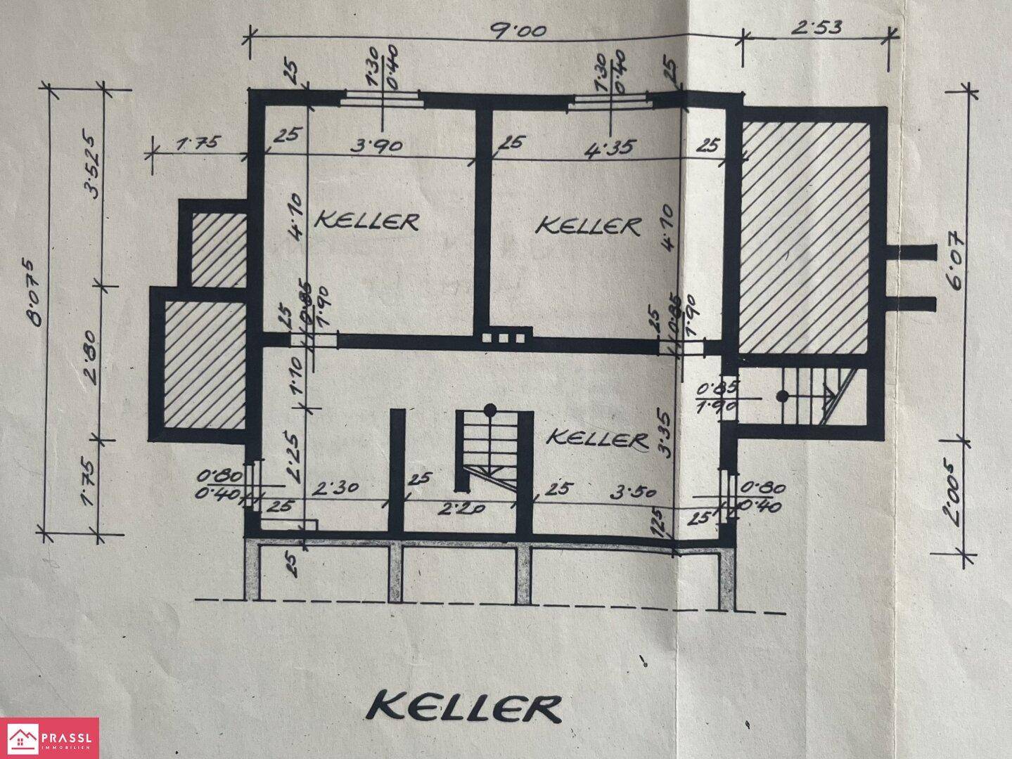 Grundriss unmaßstäblich vergrößert