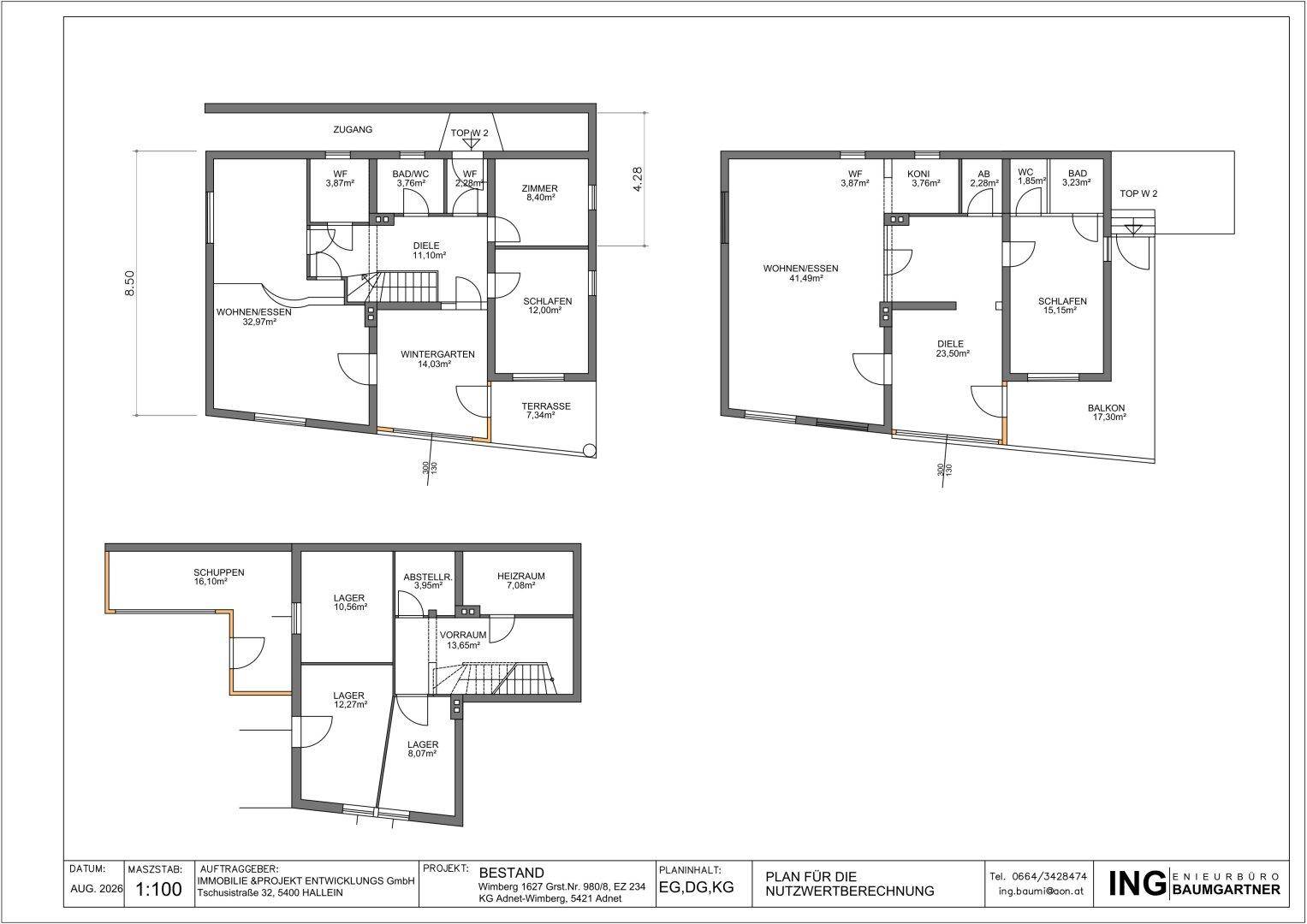 Detaillierter Grundriss mit verschiedenen Ebenen, inklusive Wohnbereichen, Schlafzimmern und Wintergarten.