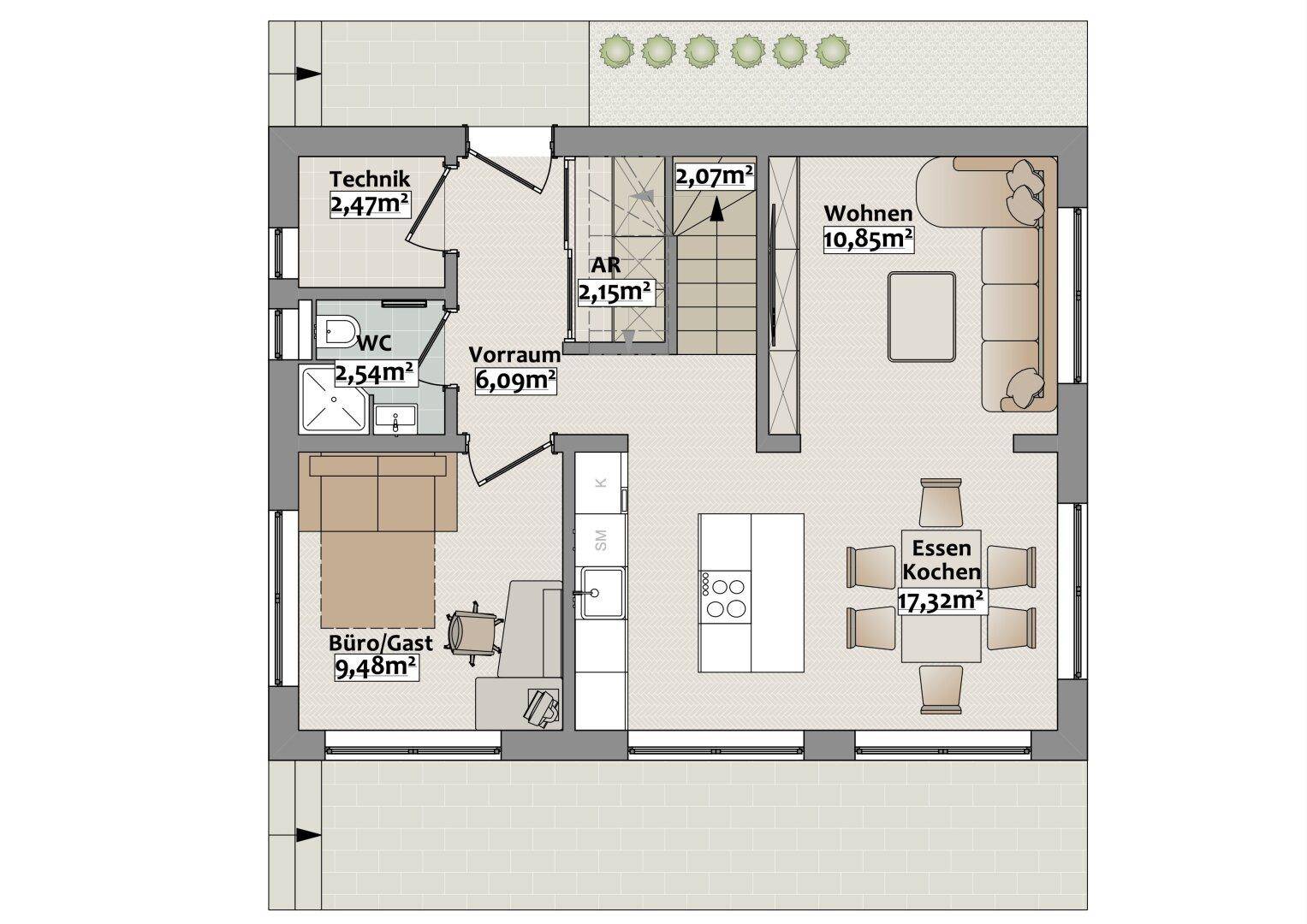 Traumhaus mit 105 m² Wohnfläche in ruhiger, sonniger Lage am Ortsrand von Großwarasdorf – bezugsfertig in 4 Monaten – pohled 4