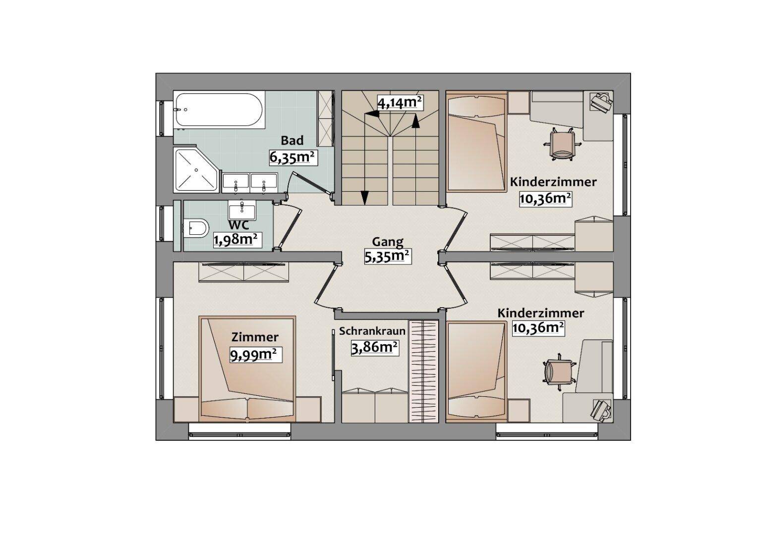 Traumhaus mit 105 m² Wohnfläche in ruhiger, sonniger Lage am Ortsrand von Großwarasdorf – bezugsfertig in 4 Monaten – pohled 5