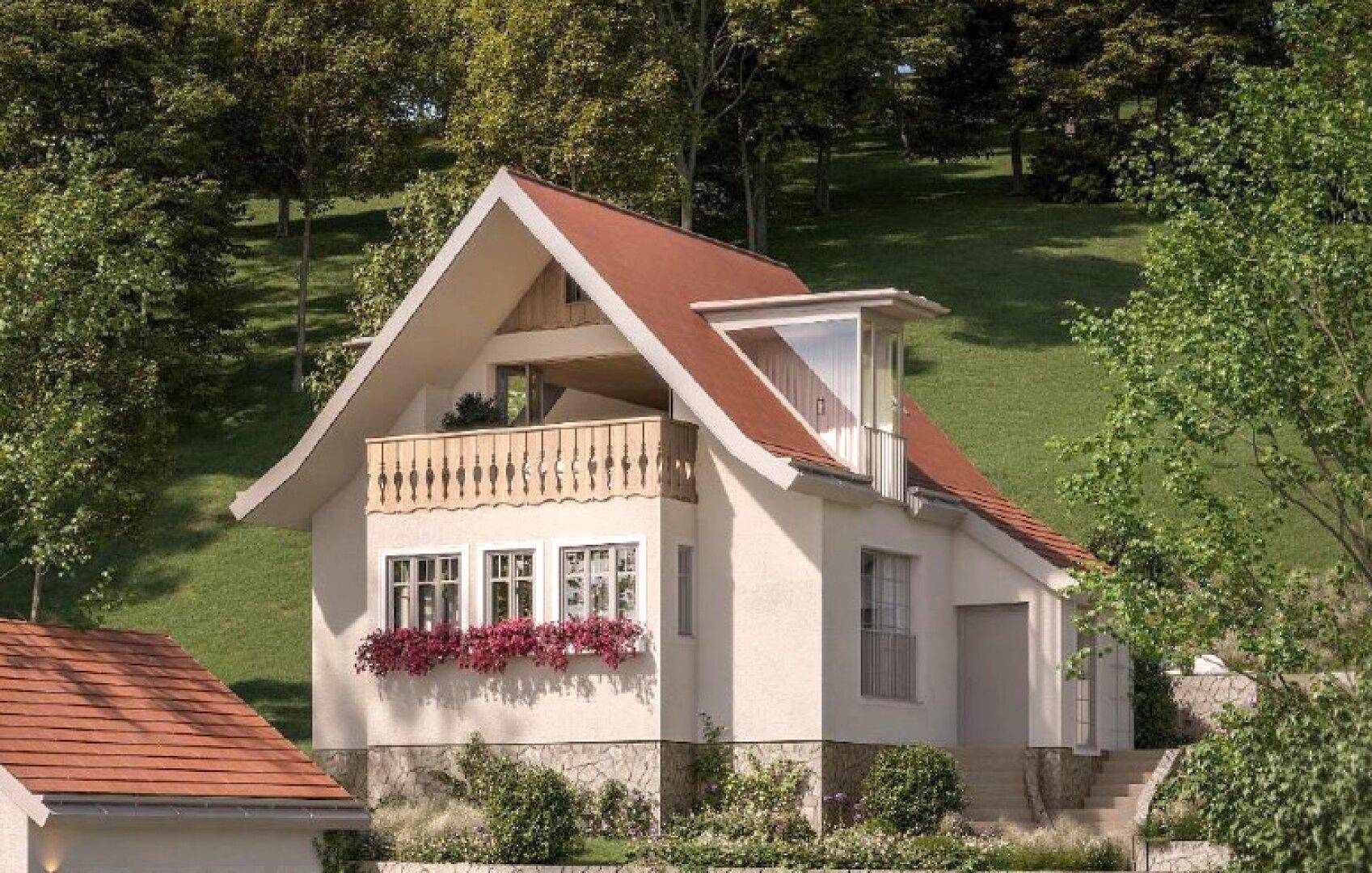 SÜDHANGLAGE AM WIENERWALD - baugenehmigtes Wohnprojekt mit traumhaftem Wienblick in der Zierleitengasse - Ansicht 4