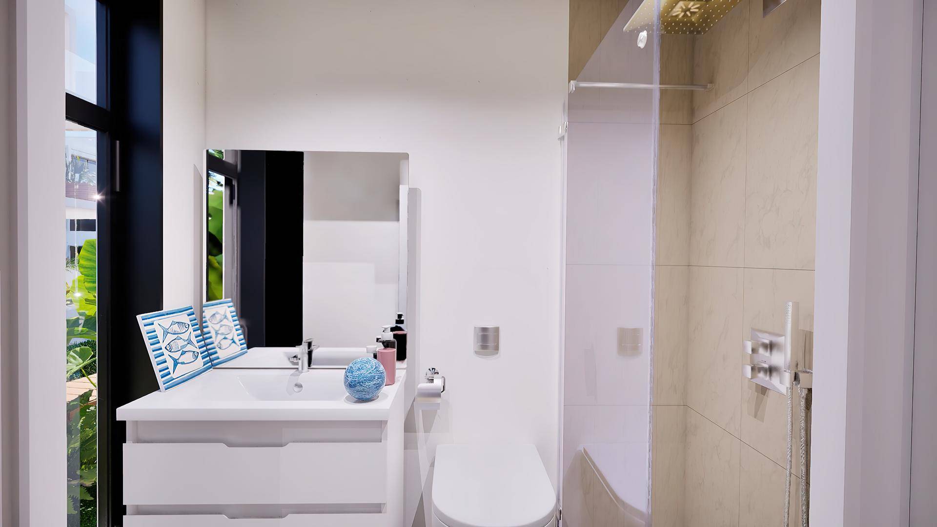 6-Apartamento Planta Baja-Baño del Dormitorio principal en Suite