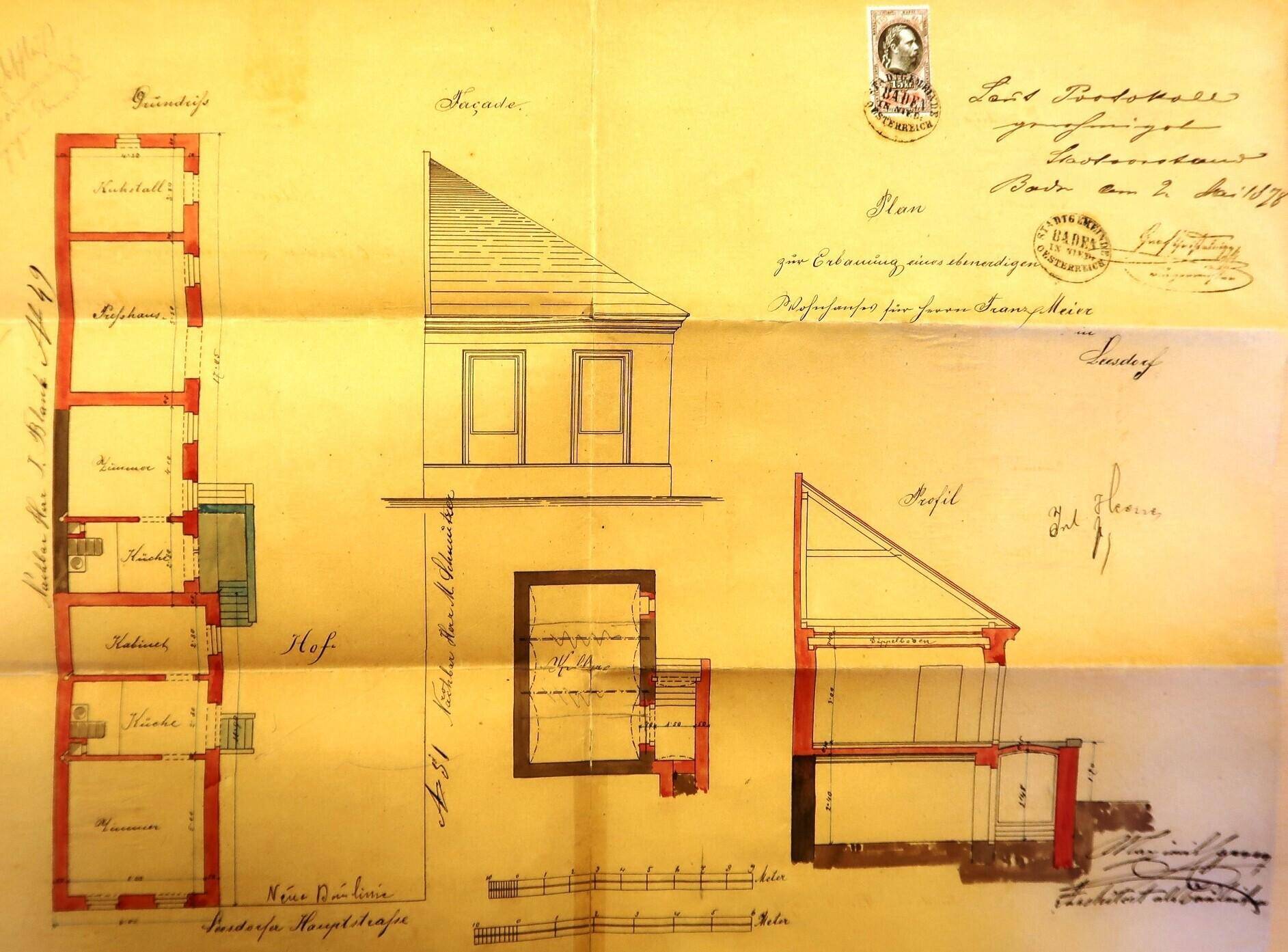 Einreichplan Zubau 1878
