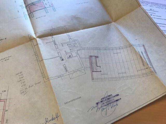 Historischer Grundriss des Dachgeschosses mit Treppenhaus und möglichen Ausbauflächen.