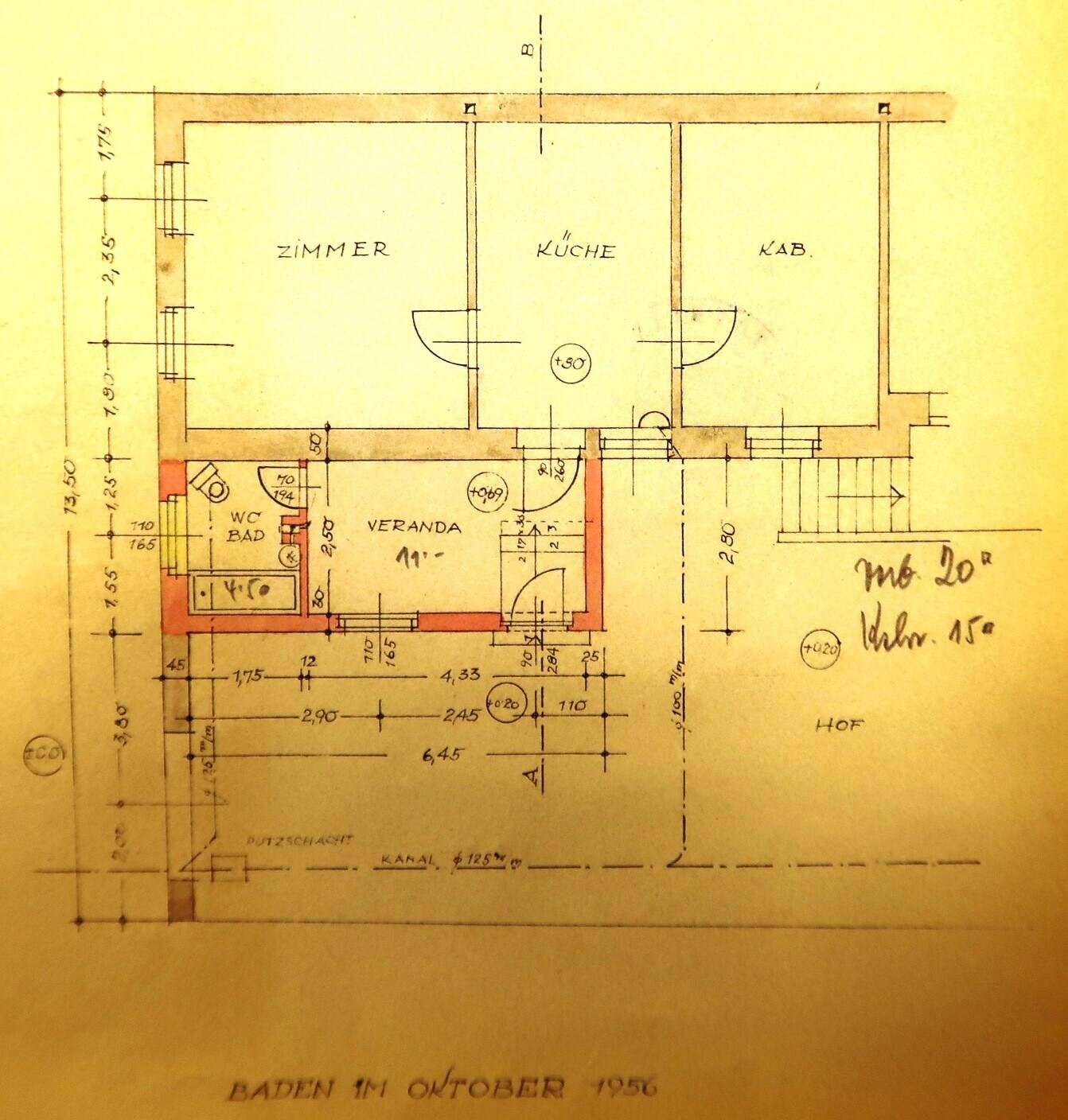 Einreichplan Zubau 1956_Grundriss