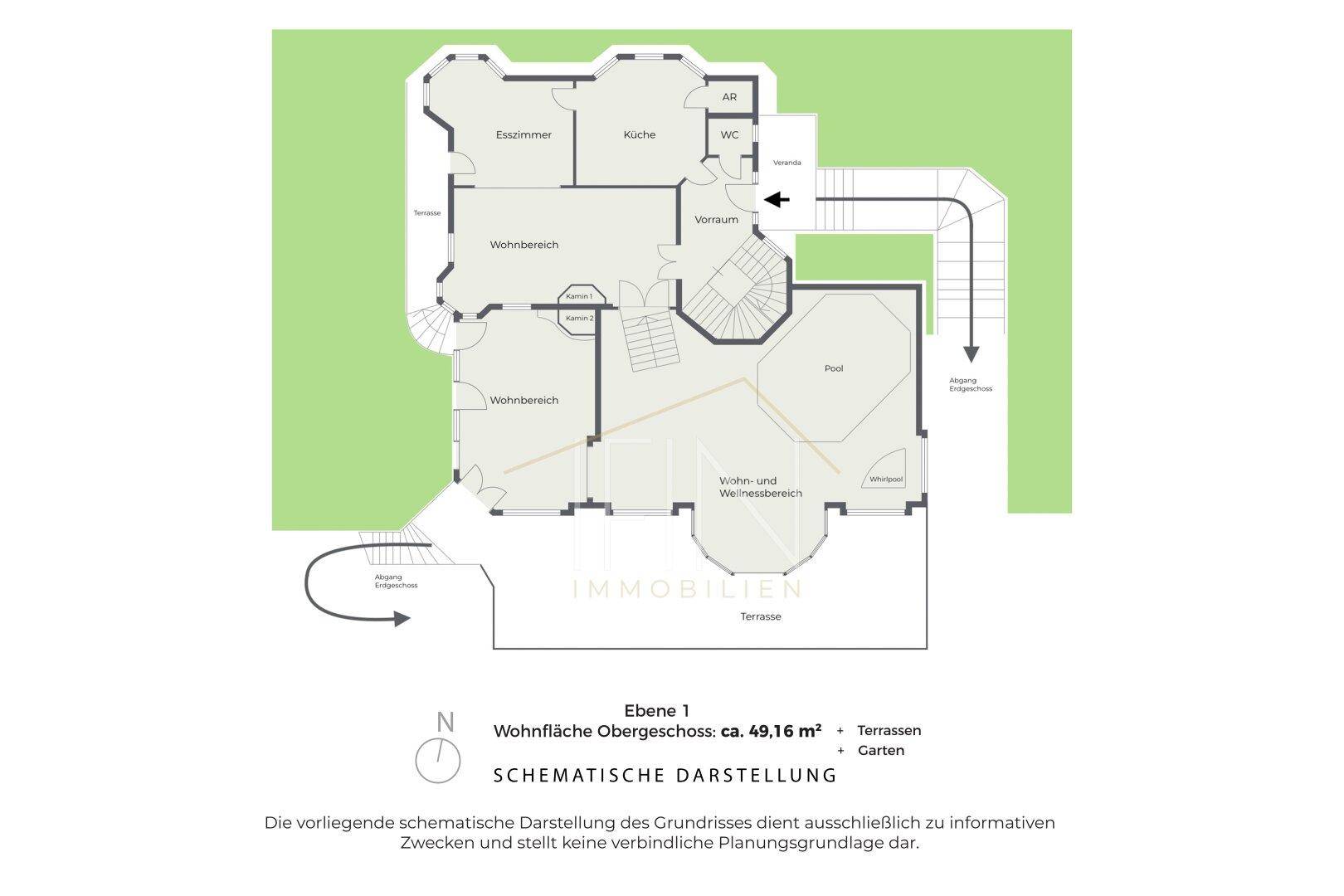 1. Obergeschoss, Schematische Darstellung