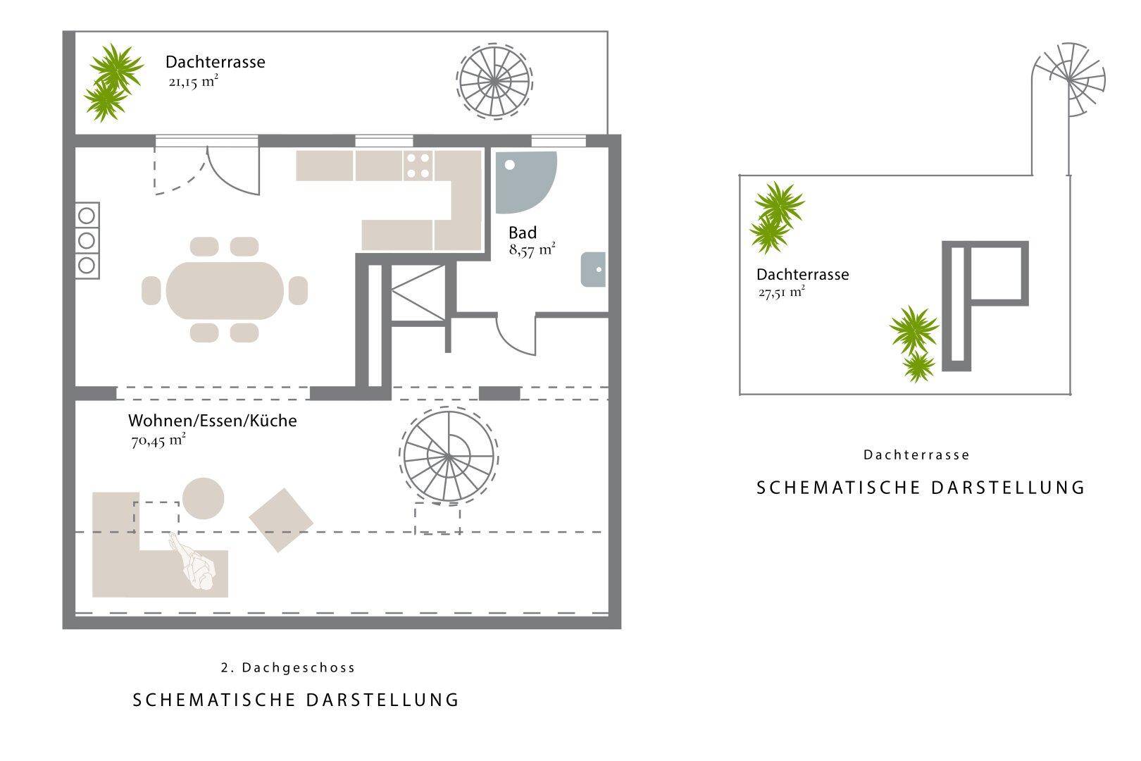 Skizze- Dachterrasse