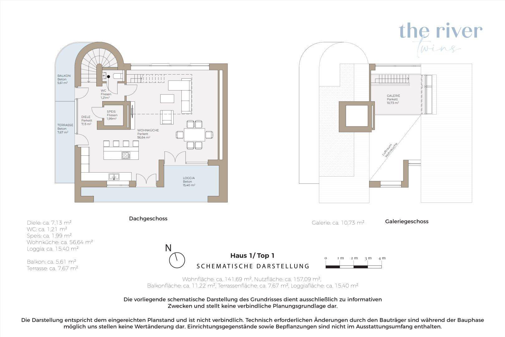 Grundriss Top 1, Schematische Darstellung