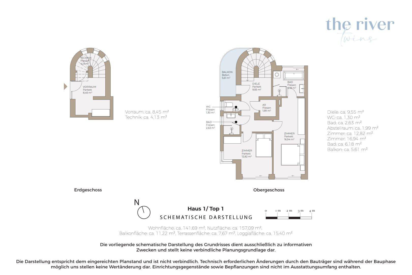 Grundriss Top 1, Schematische Darstellung