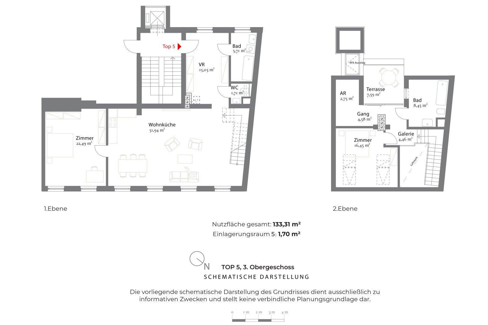 Grundriss Top 5, Schematische Darstellung