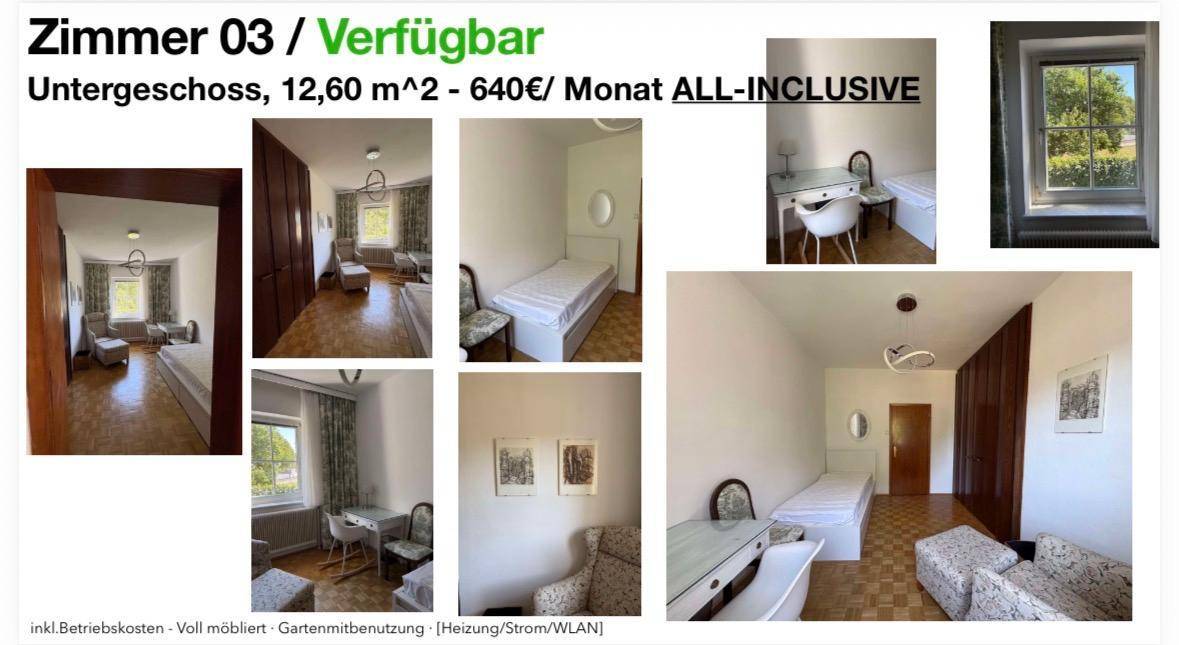 Geräumiges Schlafzimmer im Untergeschoss mit Einzelbett, Schreibtisch und Sitzgelegenheit.