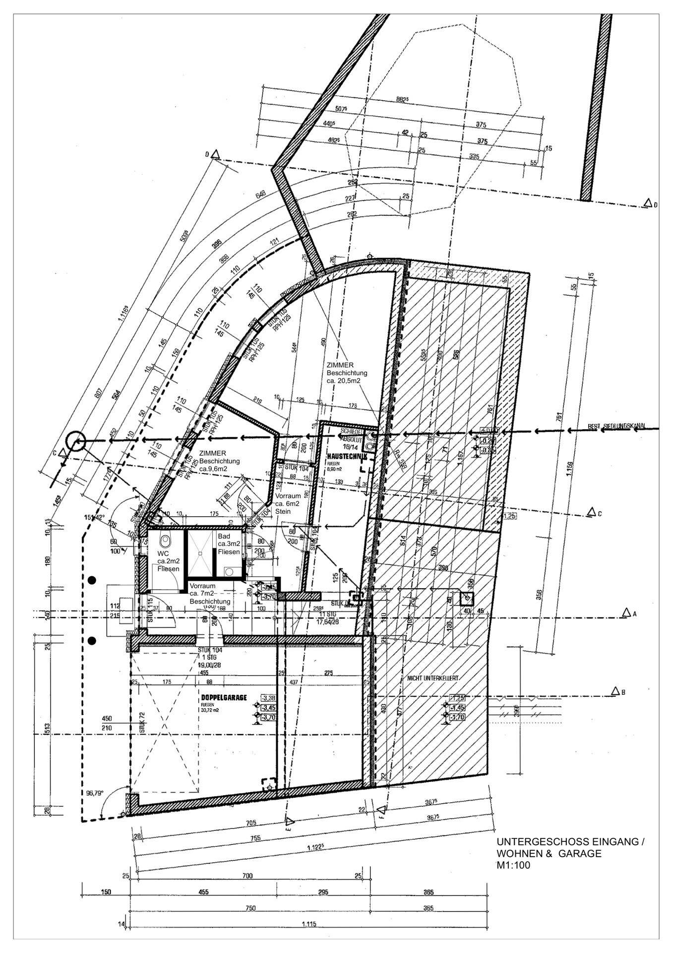 Grundriss Eingangsebene mit Garage