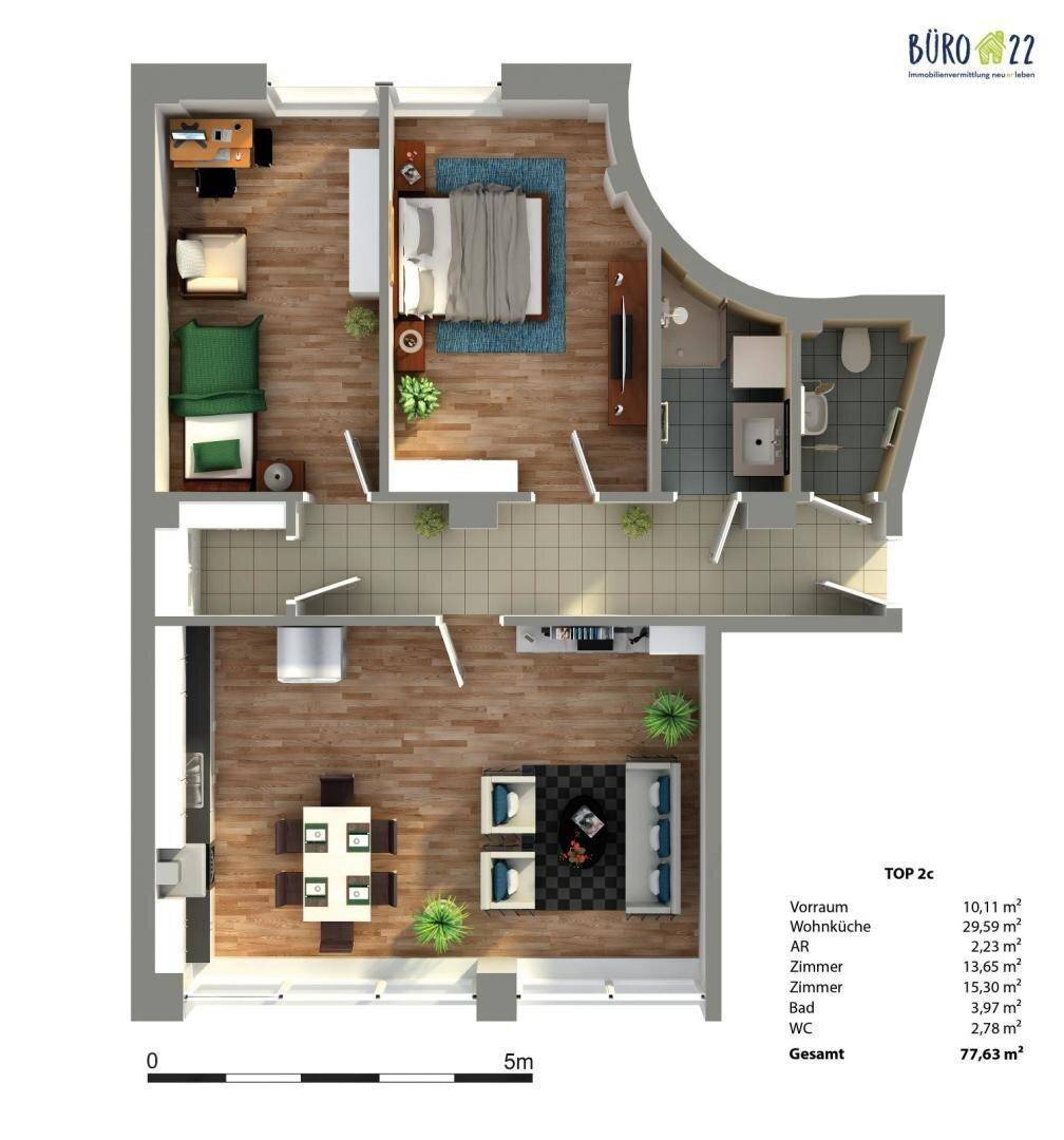 3D Grundriss Top 2C