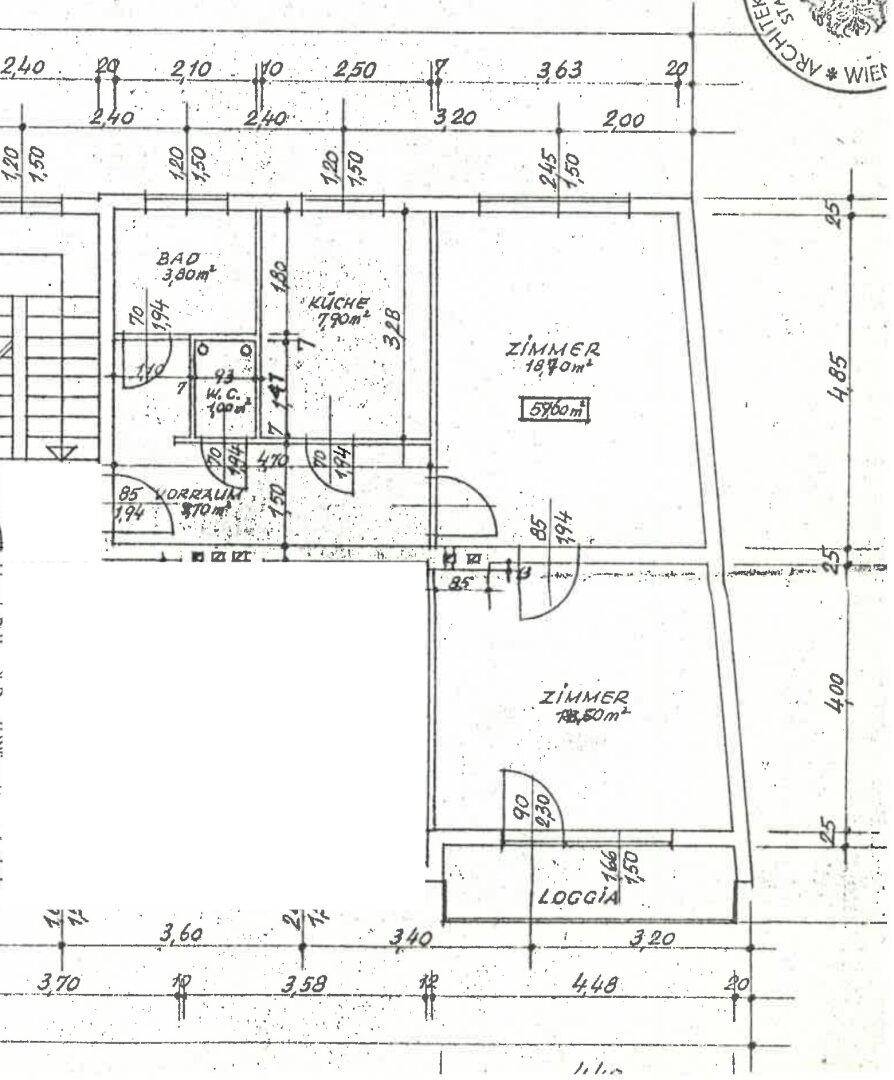 Schwarz-Weiß-Grundriss mit Raumaufteilung und Maßen für eine Wohnung.