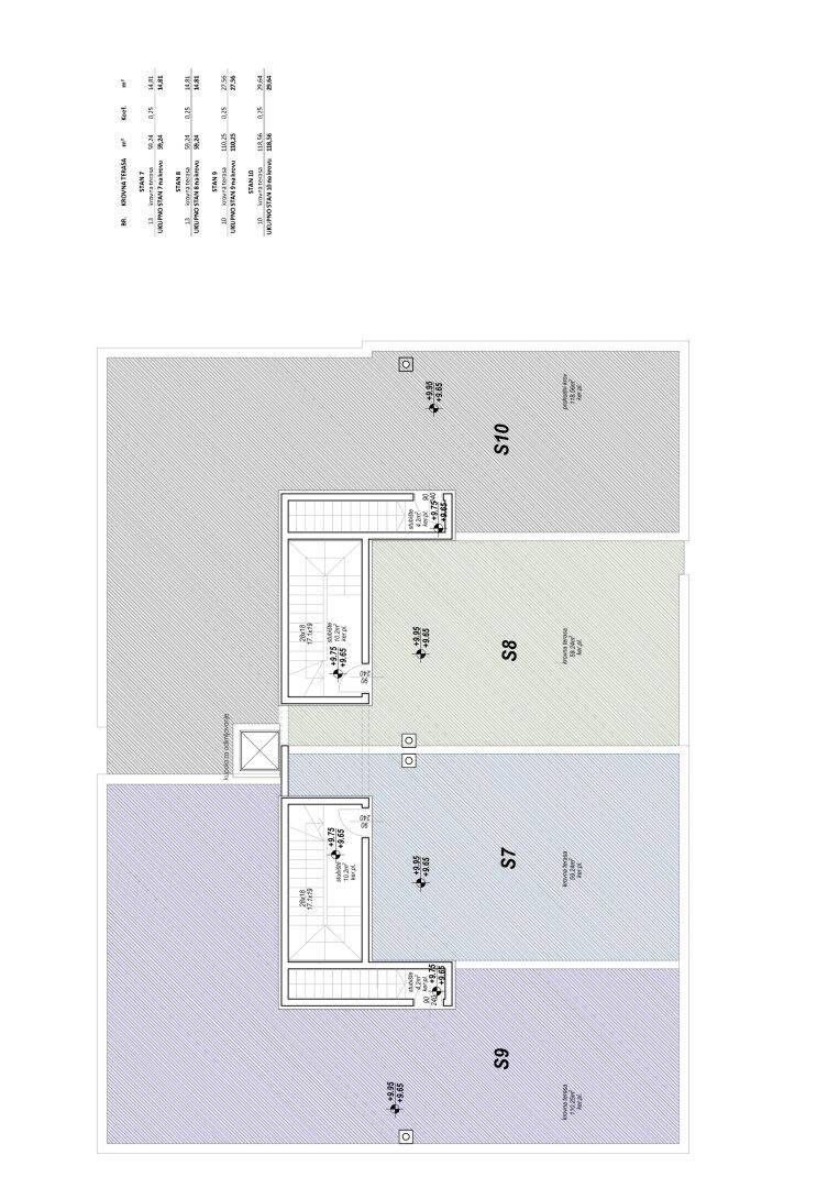 Detailansicht eines Grundrisses mit Wohneinheiten und Treppenhauszugang.