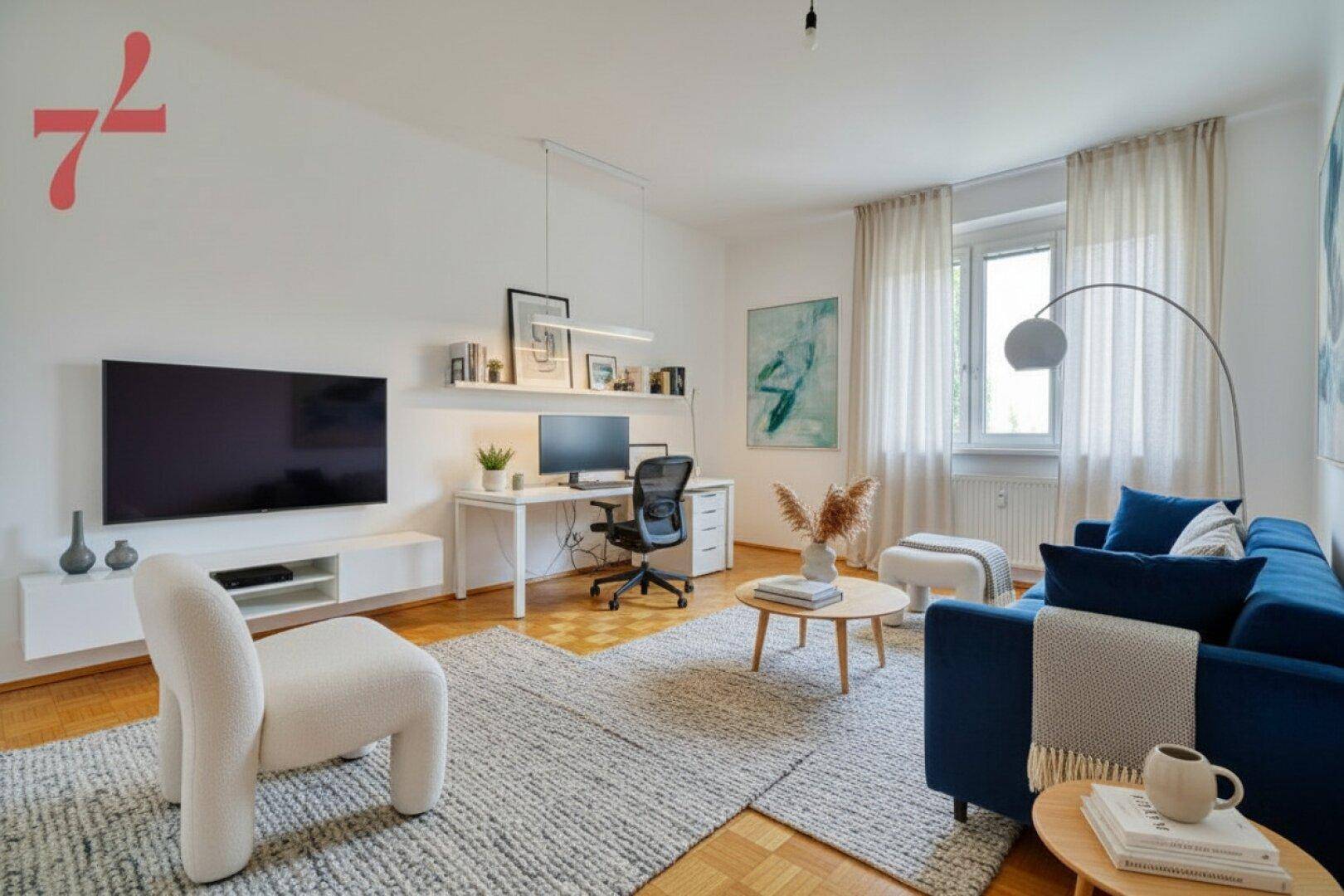 Zimmer 3 mit Einrichtungsvorschlag Arbeitszimmer & Spielezimmer
