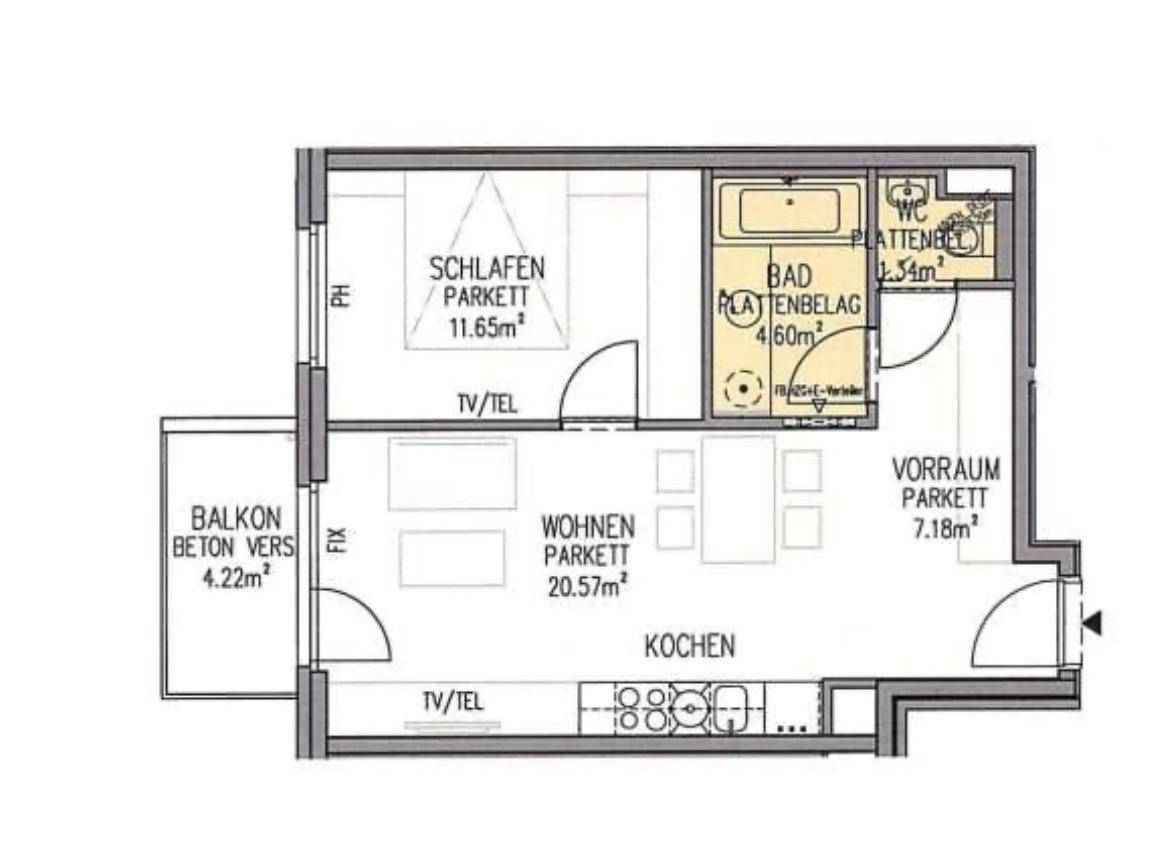 2 Zimmer im 4. Stock mit sonnigen Südwestbalkon Nähe UBahn - Mehr