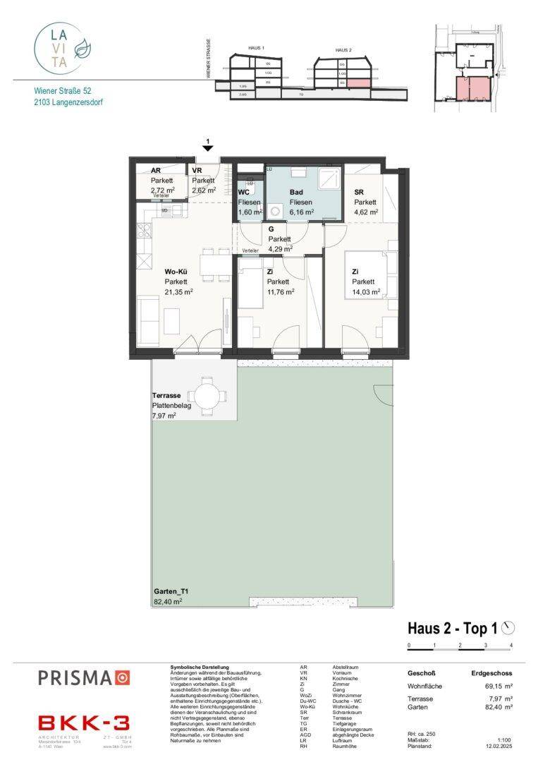 LAVITA - Moderne 3-Zimmer Gartenwohnung mit Südterrasse - Mehr