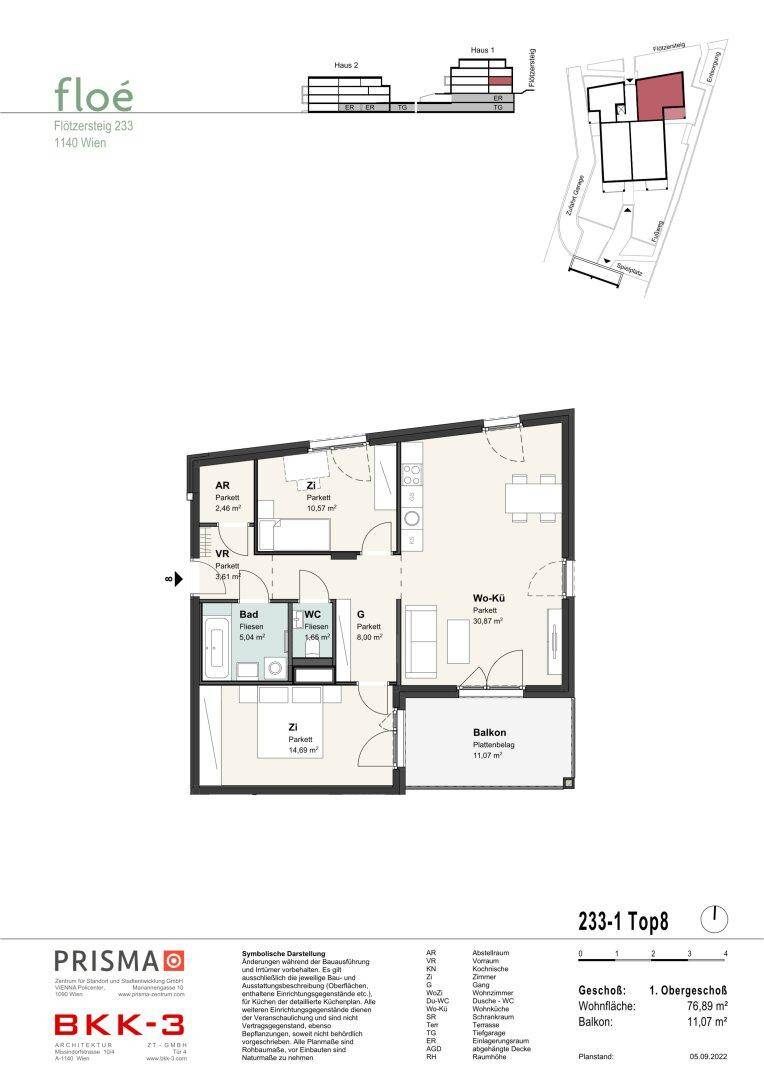 floé 233 - 3-Zimmer Wohnung mit südseitigem Balkon - Ansicht 6