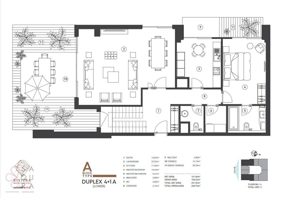 DUPLEX 4+1 A LOWER