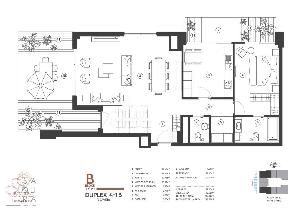 DUPLEX 4+1 B Blok B LOWER