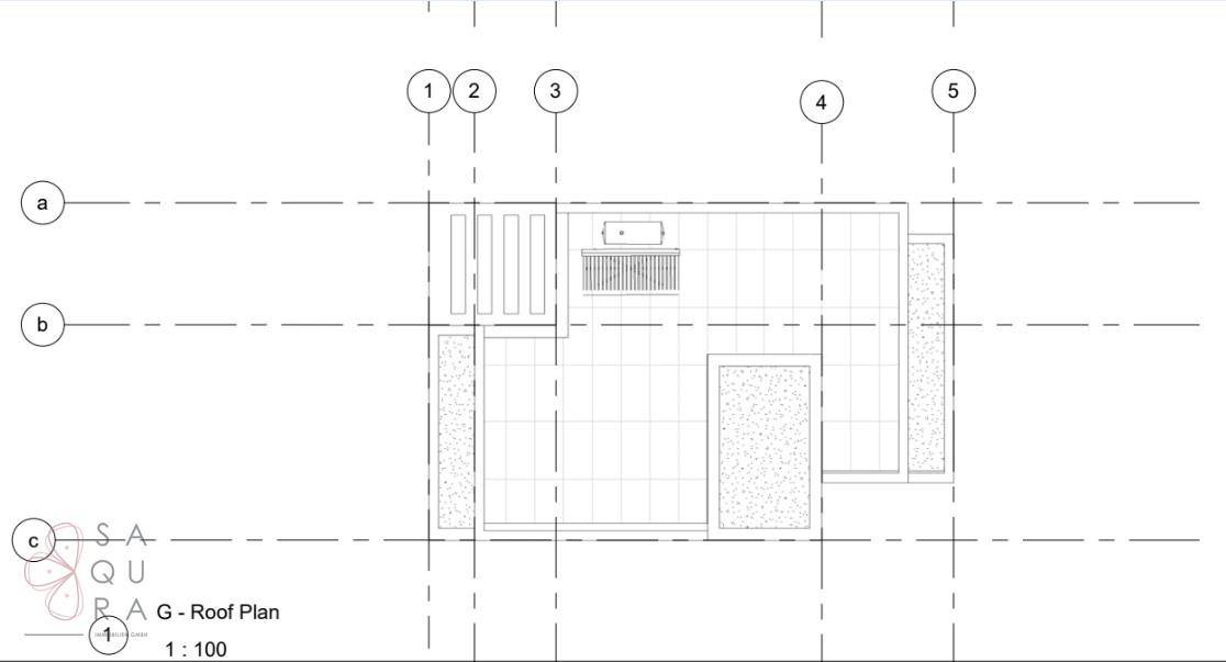 Dachplan zeigt die Anordnung der Dachflächen und möglichen Nutzungsbereiche.
