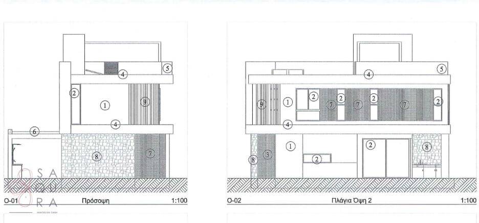 Weitere architektonische Ansichten der modernen Gebäudefassade mit klaren Linien.