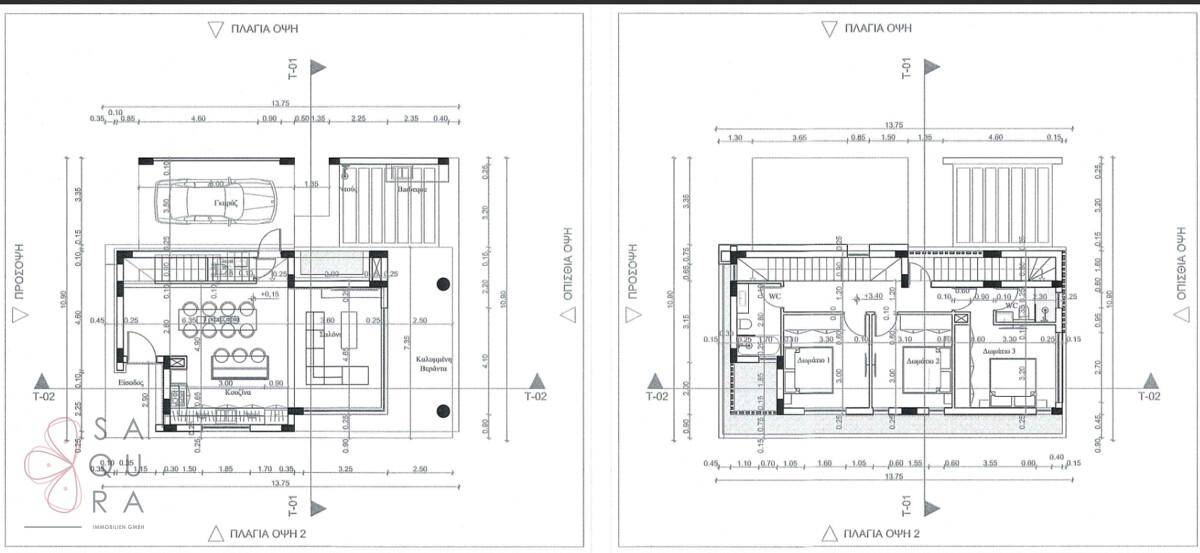 Technischer Grundriss der Dachterrasse mit Zugangstreppe und Installationsbereichen.