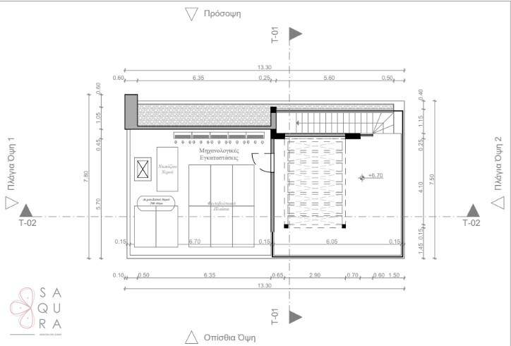 Grundriss des Dachgeschosses mit Dachterrasse und Technikräumen.