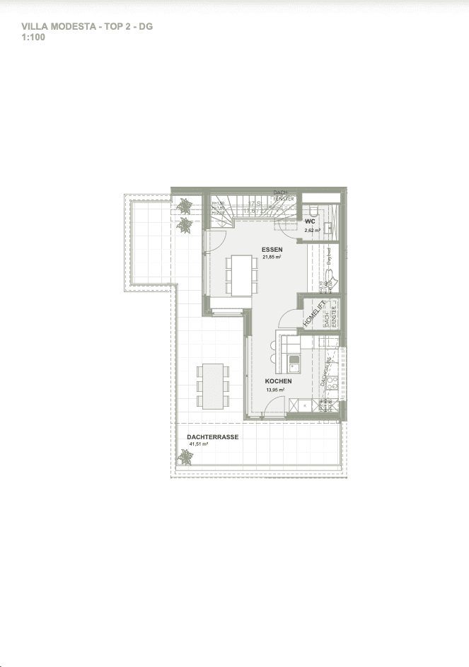 3-5-Zimmer-Dachterrassenwohnung OG + DG 130,2 m² mit 38 m² Dachterrasse und 8 m² Balkon - Ansicht 4