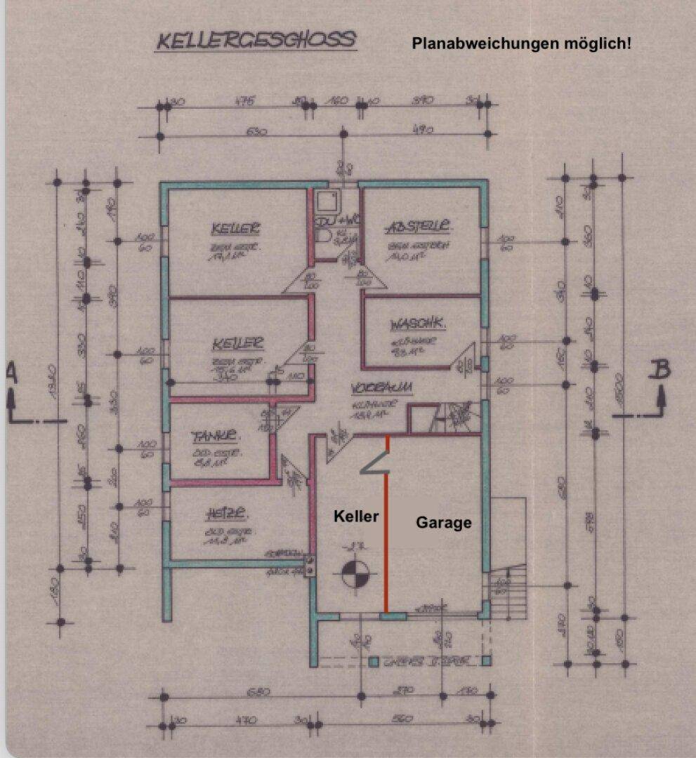 Grundrissplan KG - Abweichungen möglich!